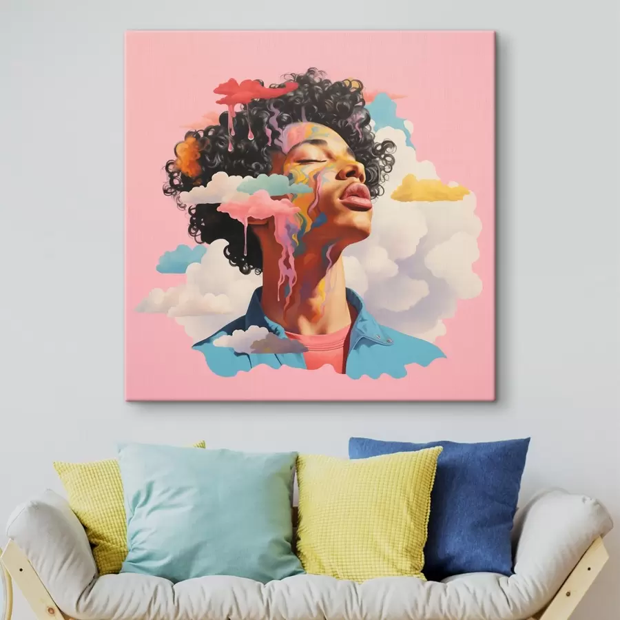 Wandbilder Träumer in den Wolken im Aquarellstil s45636