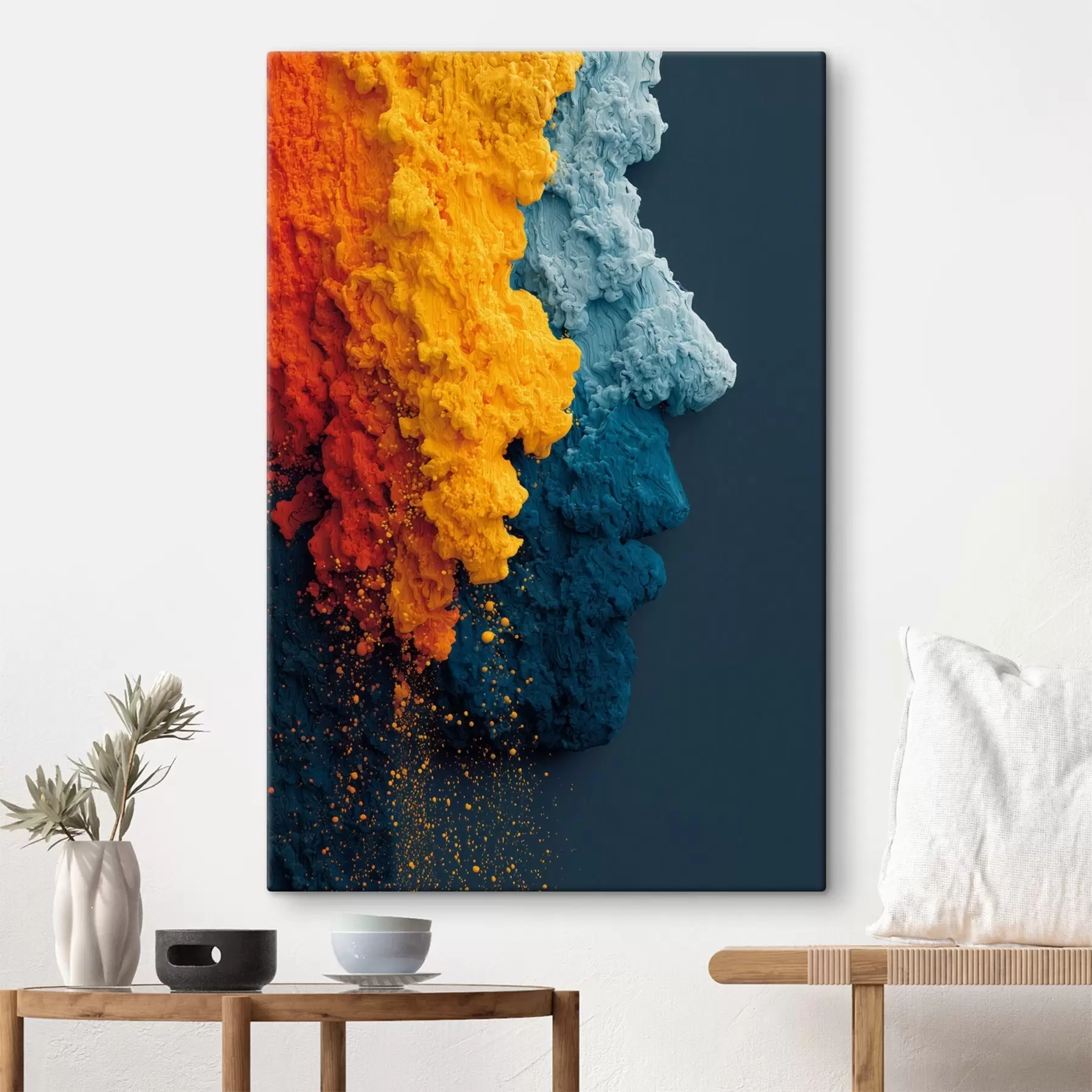 Wandbilder Dynamisches Porträt mit farbigen Lacken s45638