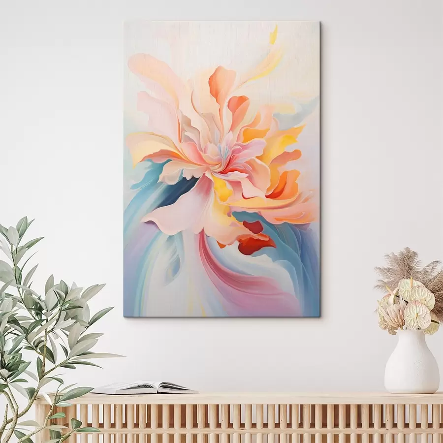 Wandbilder Abstrakte Blume in Pastelltönen s45640