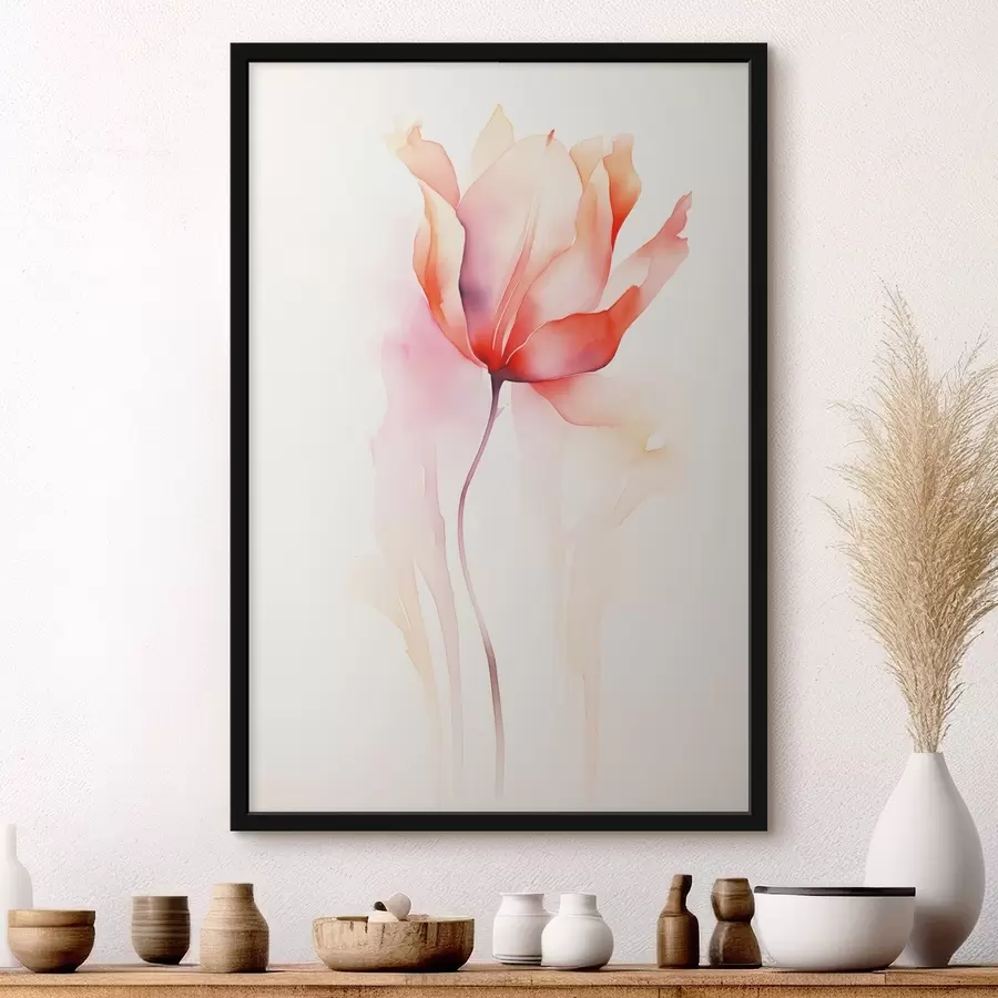 Fototapete Floraler Minimalismus im Aquarellstil f45637