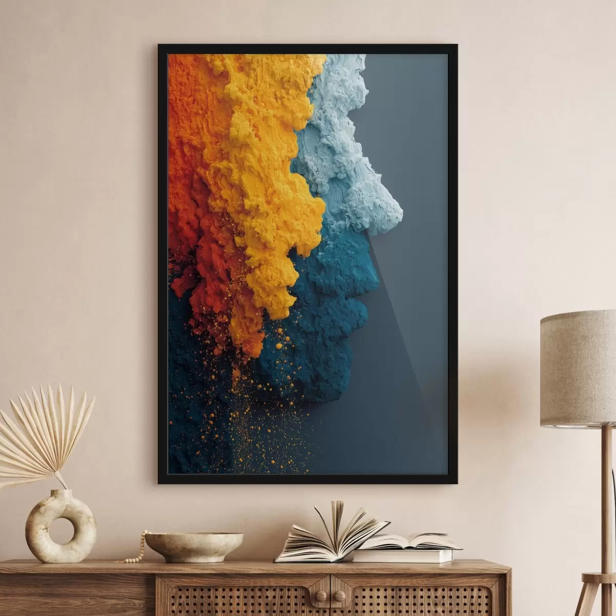 Poster Dynamisches Porträt mit farbigen Lacken f45638