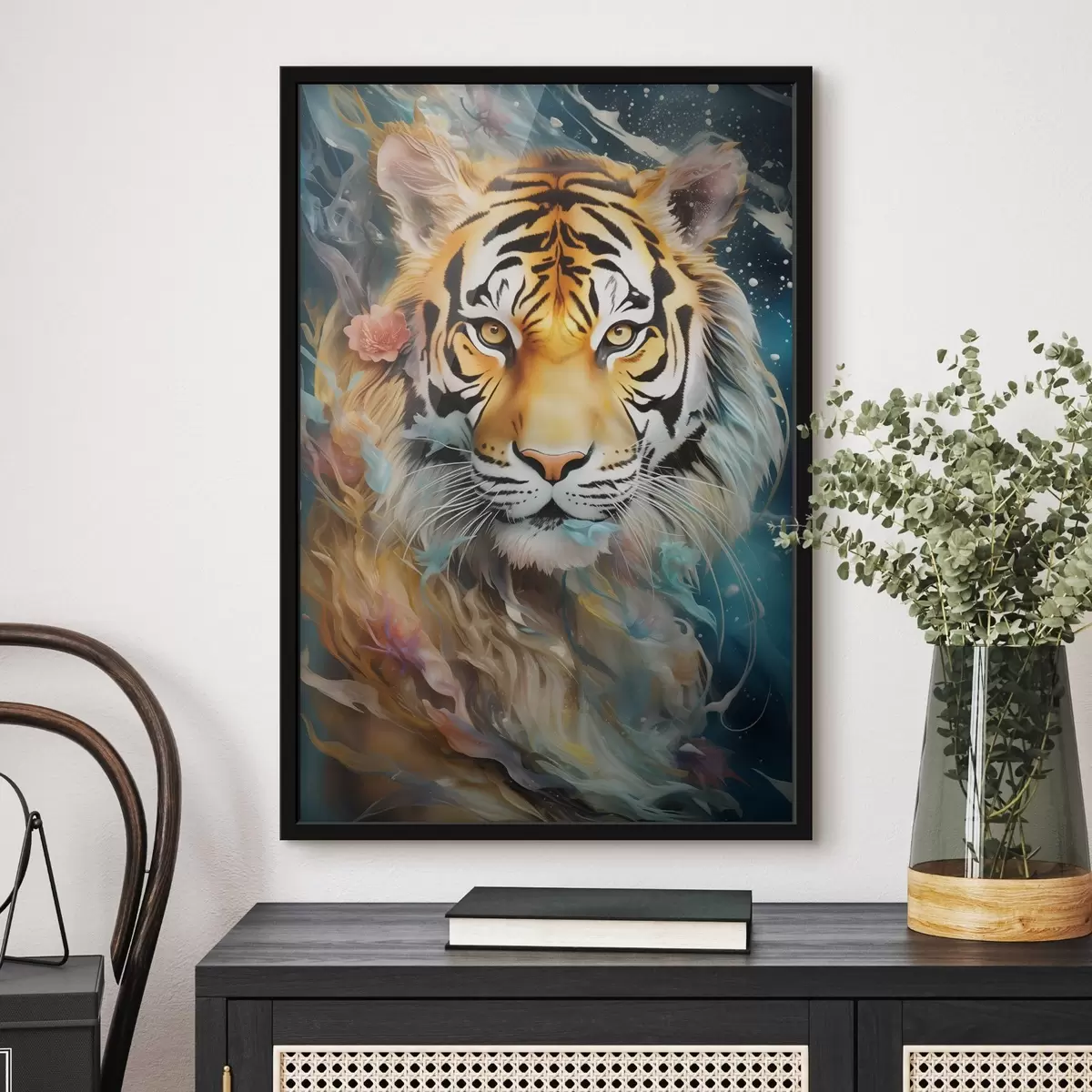 Poster Tiger-Porträt im Fantasy-Stil f45645