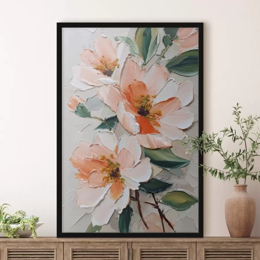 Fototapete Blumenkomposition im Stil der Ölmalerei f45646