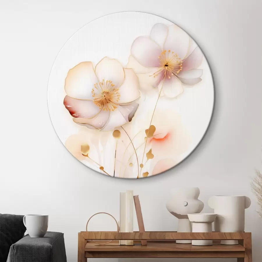 Wandbilder Pastellfarbene Mohnblumen im abstrakten Stil r45643