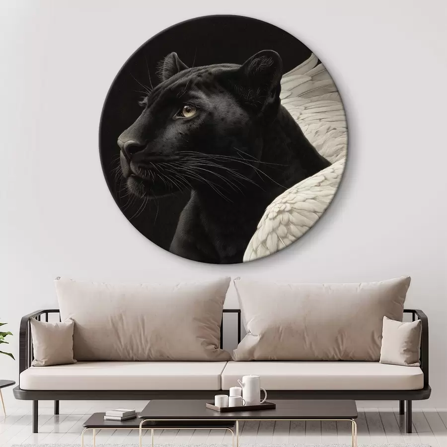 Wandbilder Schwarzer Panther mit Flügeln im Fantasy-Stil r45653