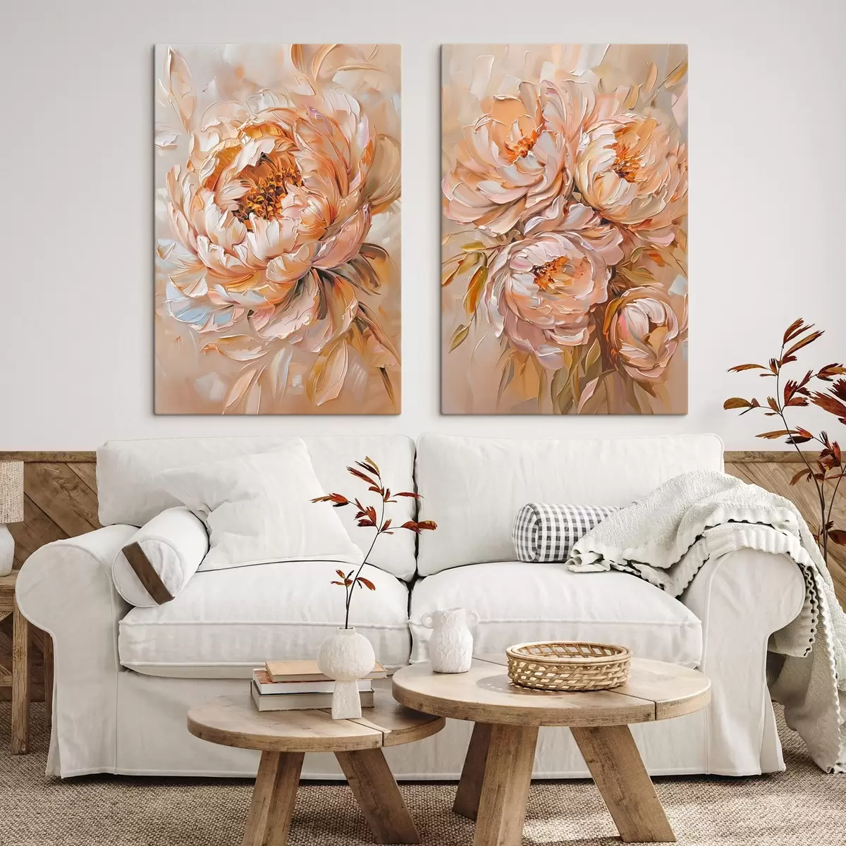 Wandbilder Zarte abstrakte Pfingstrosen m00673