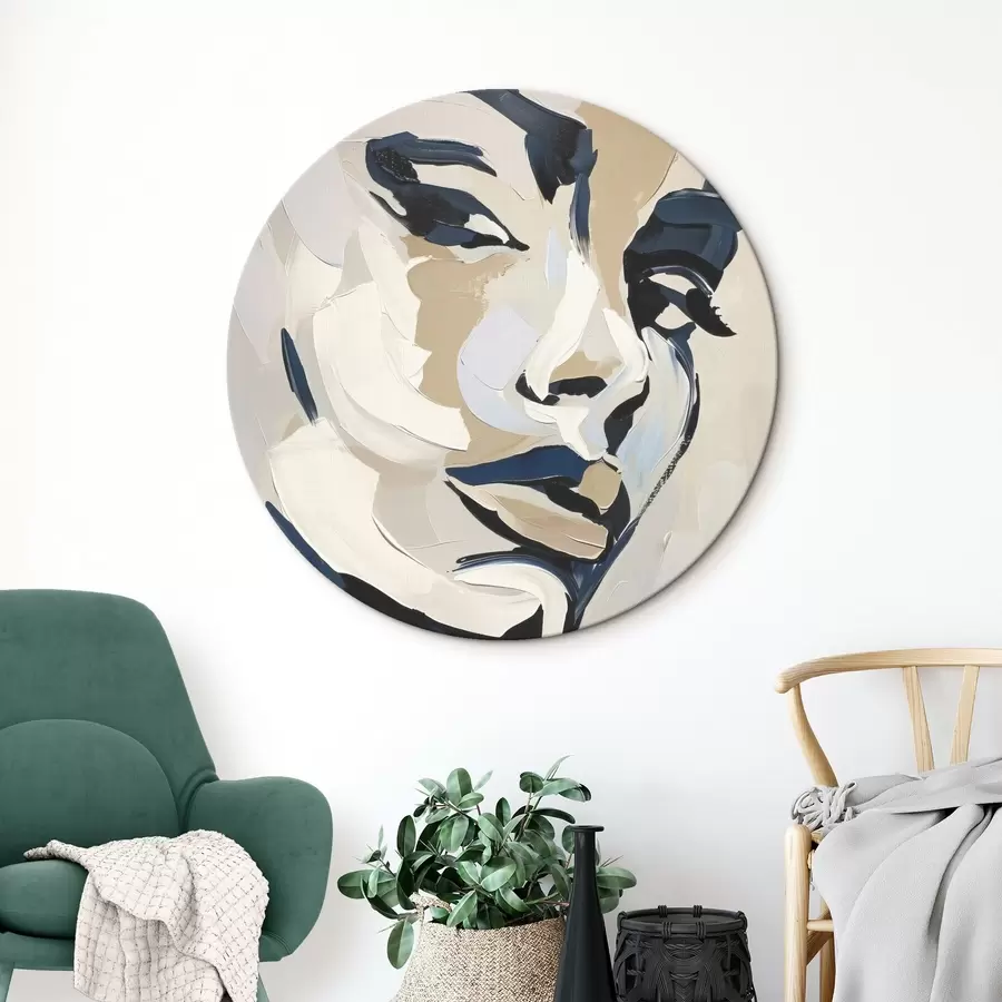Wandbilder Abstraktes Porträt einer Frau mit imitierten Pinselstrichen r45593