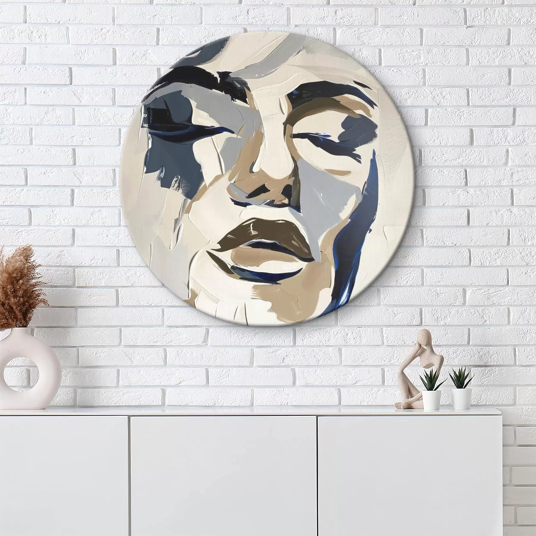 Wandbilder Abstraktes Porträt einer Frau mit imitierten Pinselstrichen r45743