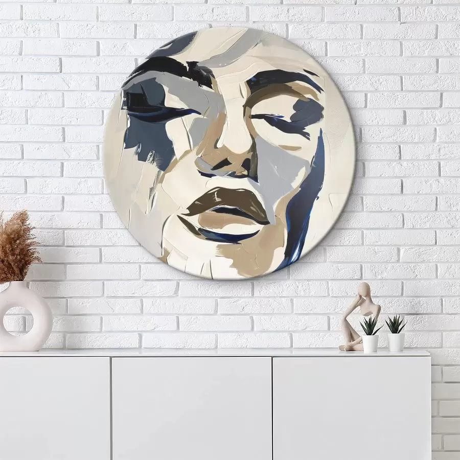 Wandbilder Abstraktes Porträt einer Frau mit imitierten Pinselstrichen r45743