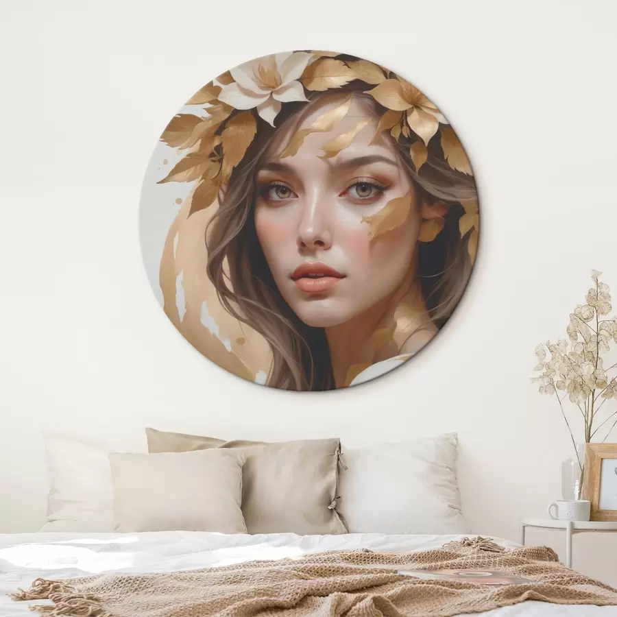 Wandbilder Eine Frau mit Blättern im Haar r45748