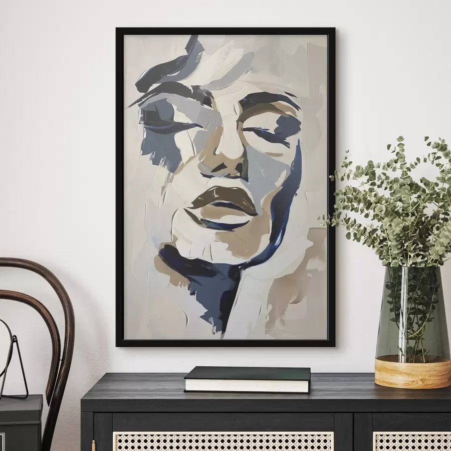 Fototapete Abstraktes Porträt einer Frau mit imitierten Pinselstrichen f45743