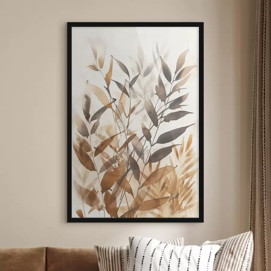 Fototapete Zarte Zweige mit Blättern f45747