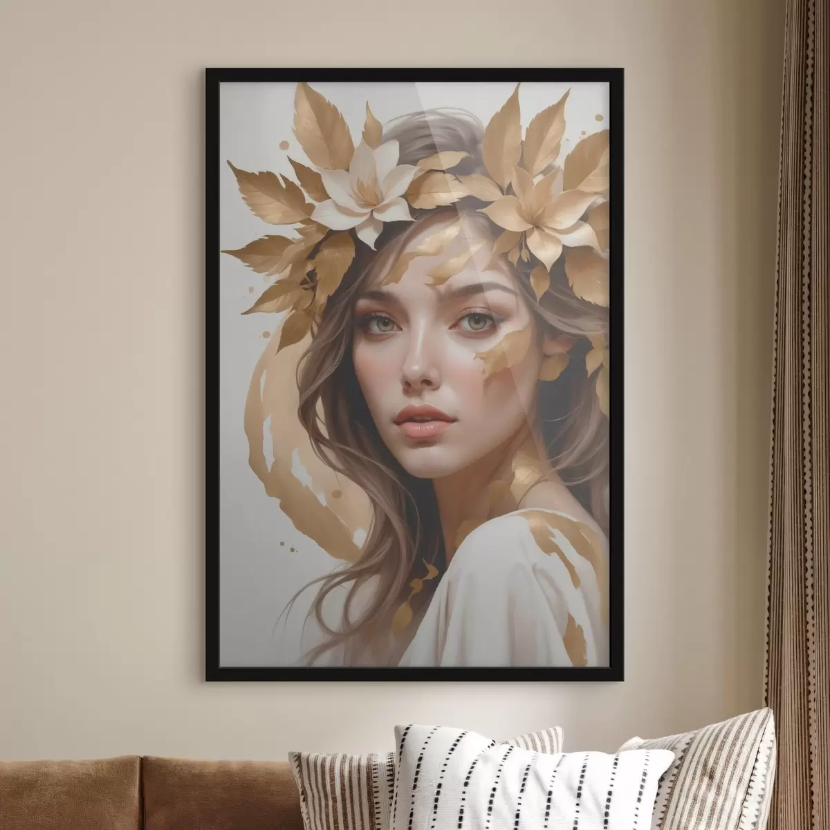 Poster Eine Frau mit Blättern im Haar f45748