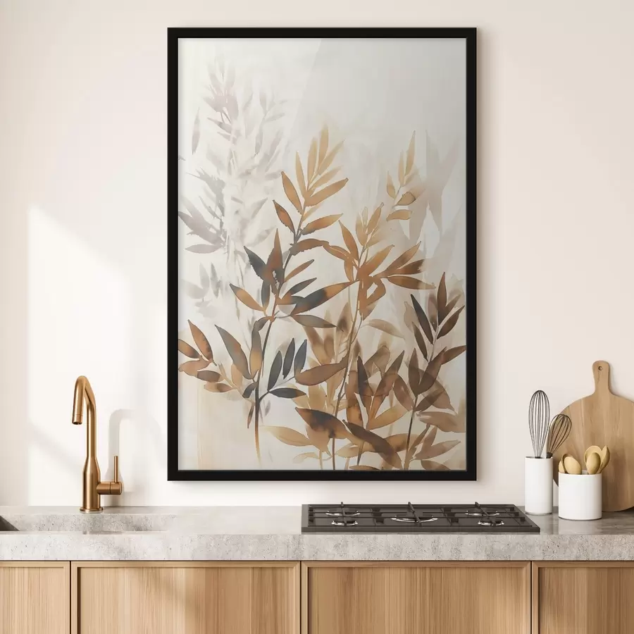 Fototapete Zarte Zweige mit Blättern f45752