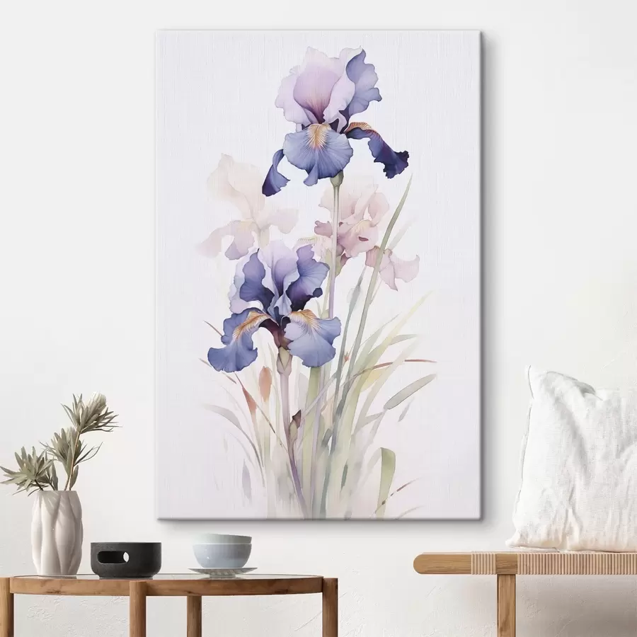 Wandbilder Schwertlilien Nachahmung von Aquarell s45762