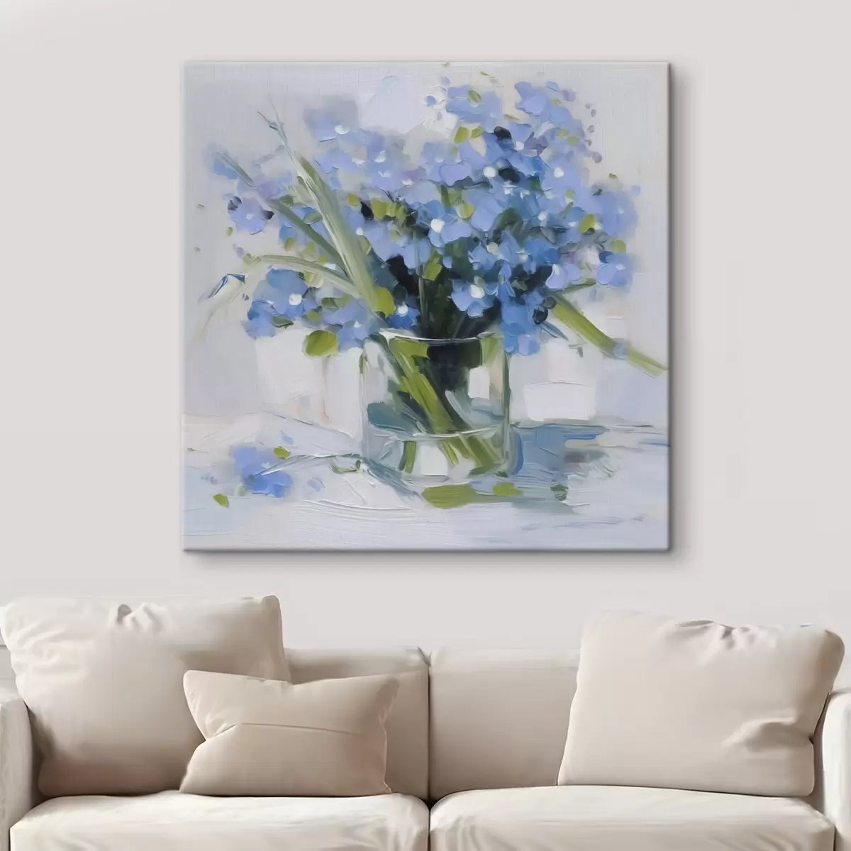 Wandbilder Zarte Blumen in einer Glasvase s45773