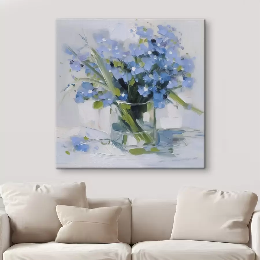 Wandbilder Zarte Blumen in einer Glasvase s45773