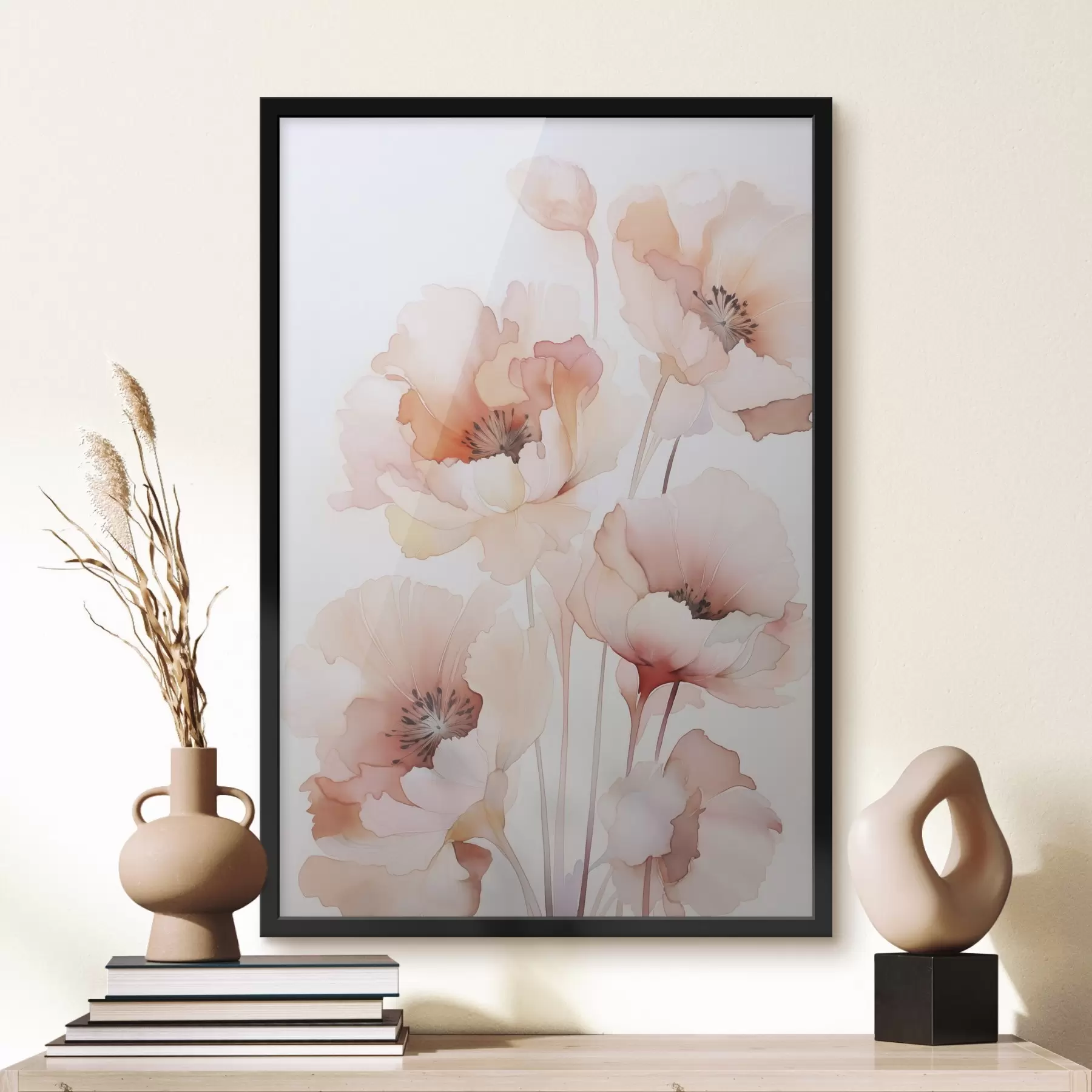 Fototapete Mohnblumen-Imitation Aquarell f45760