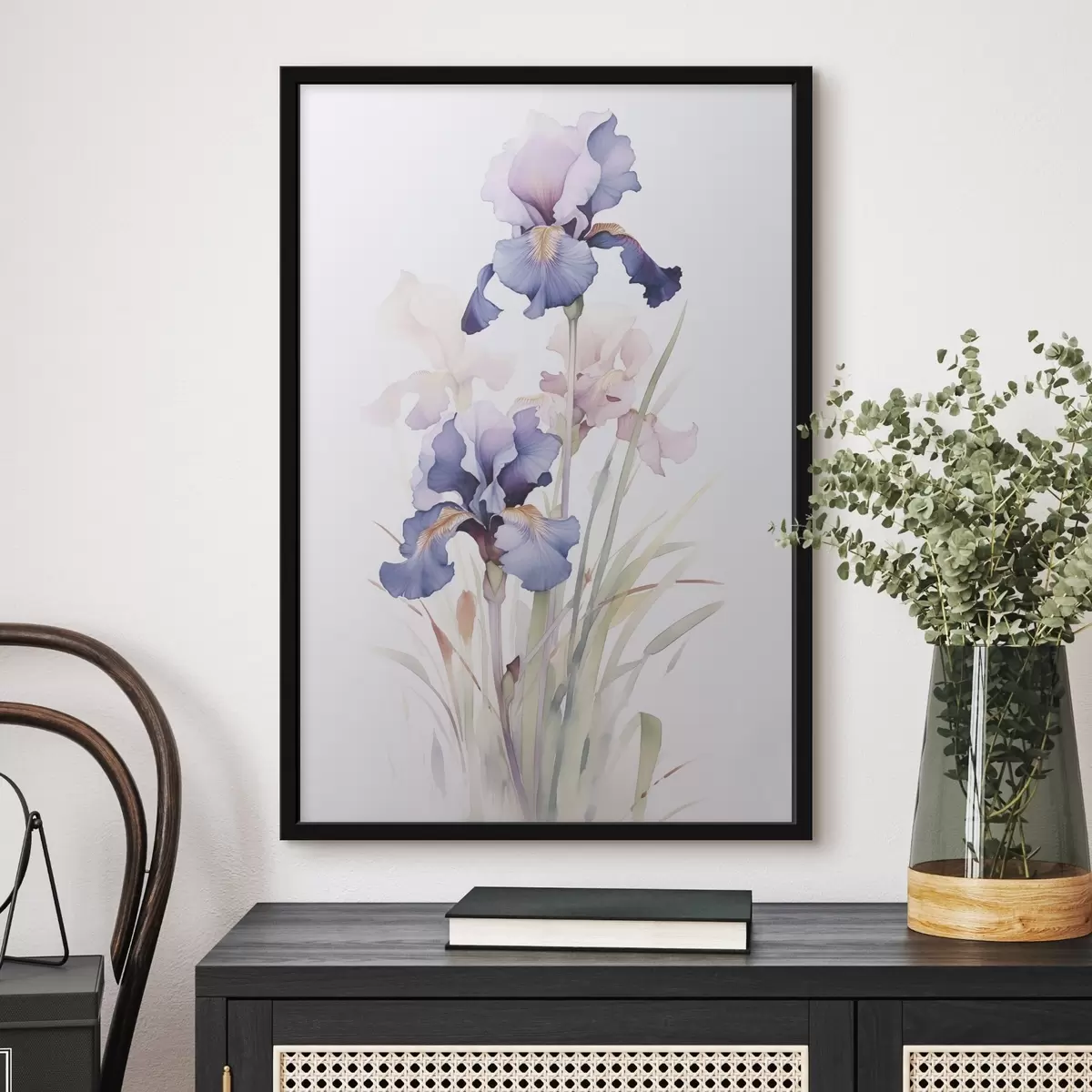 Poster Schwertlilien Nachahmung von Aquarell f45762