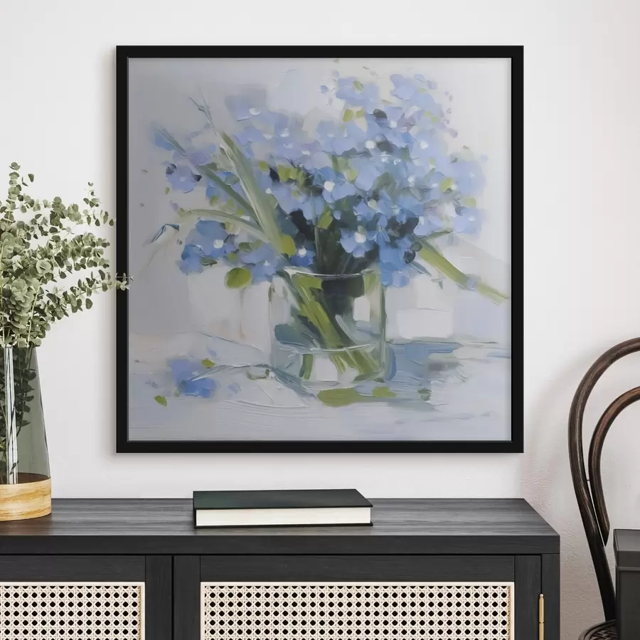 Fototapete Zarte Blumen in einer Glasvase f45773