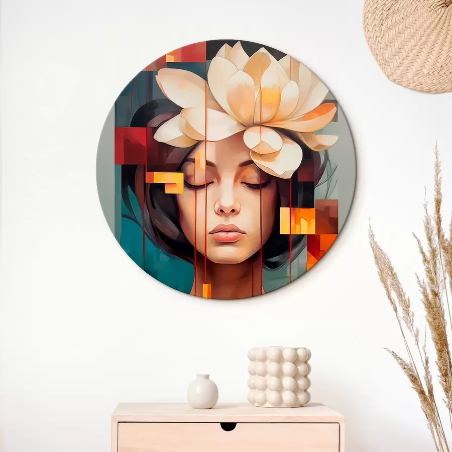 Wandbilder Frau mit einer Blume r45796