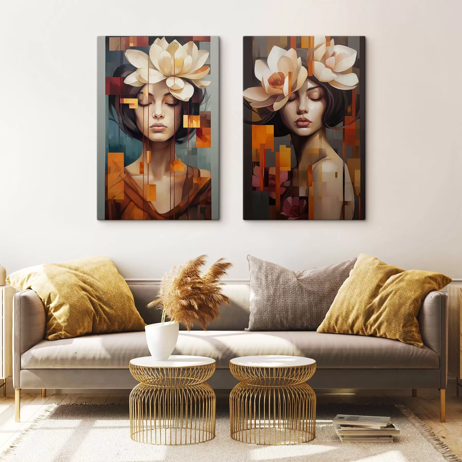 Wandbilder Frau mit Blumen m00734