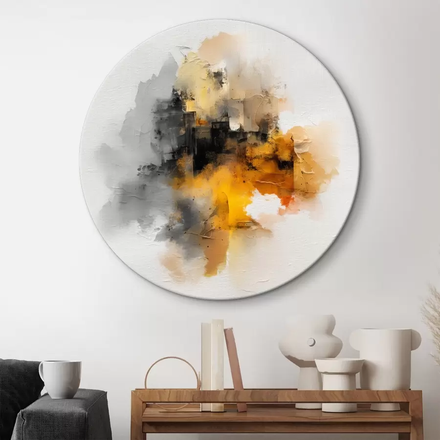 Wandbilder Abstrakte Komposition in Orange und Grautönen mit Textur r45238