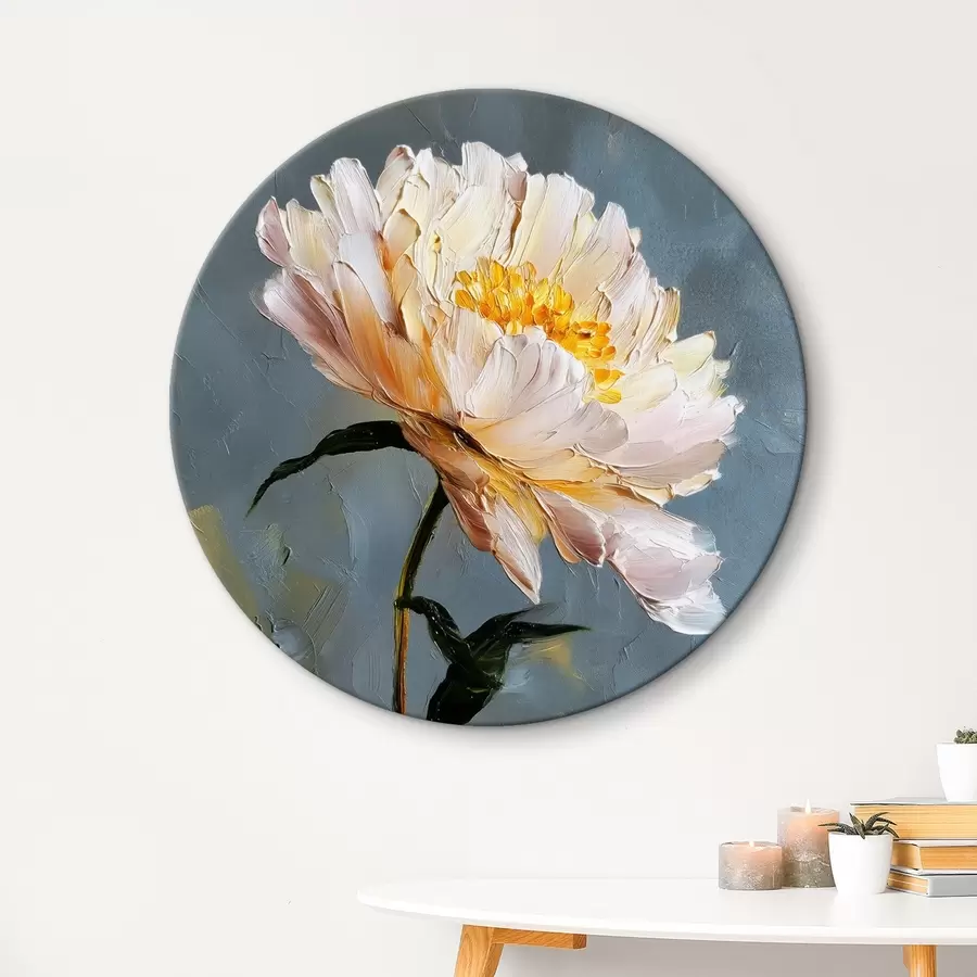 Wandbilder Abstrakte Blume: Komposition in Blau- und Grautönen r45542