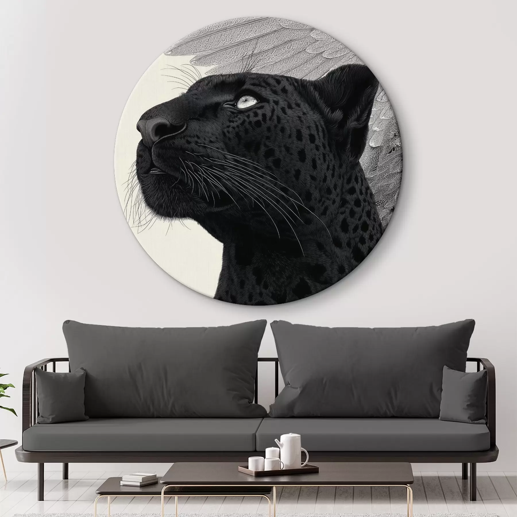 Wandbilder Grafische Gestaltung: Panther mit Flügeln r45548