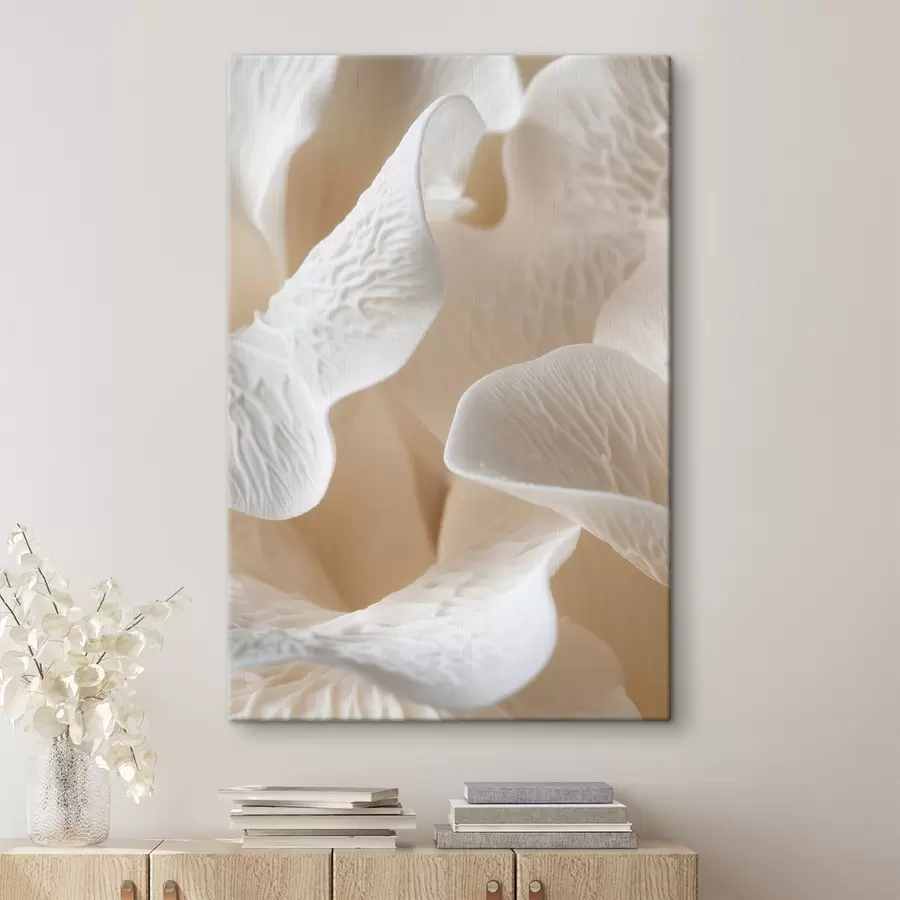 Wandbilder blütenblätter mit Adern in Beigetönen s45703