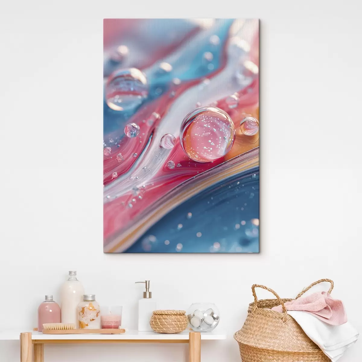 Wandbilder bunte Wellen mit Blasen s45706