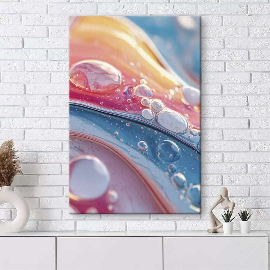 Wandbilder bunte Wellen mit Blasen s45707