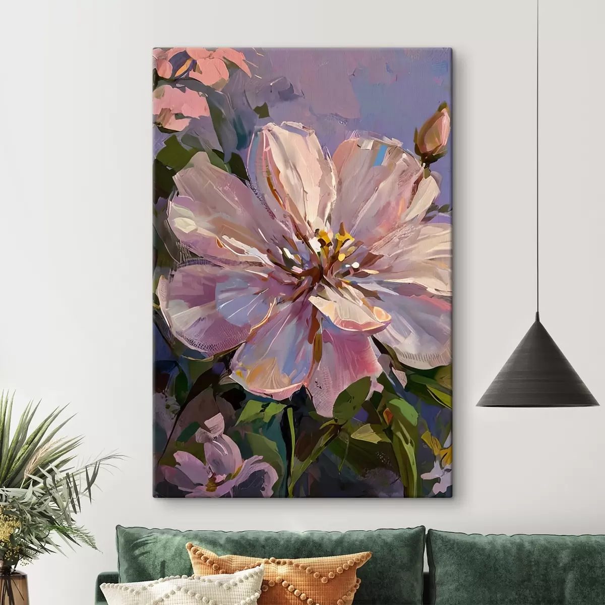 Wandbilder rosa Blumen im Stil eines Ölgemäldes s45723