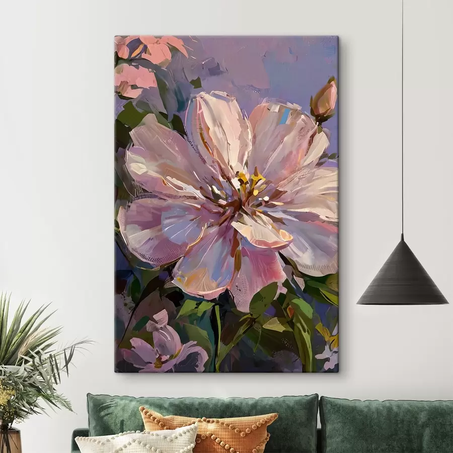 Wandbilder rosa Blumen im Stil eines Ölgemäldes s45723