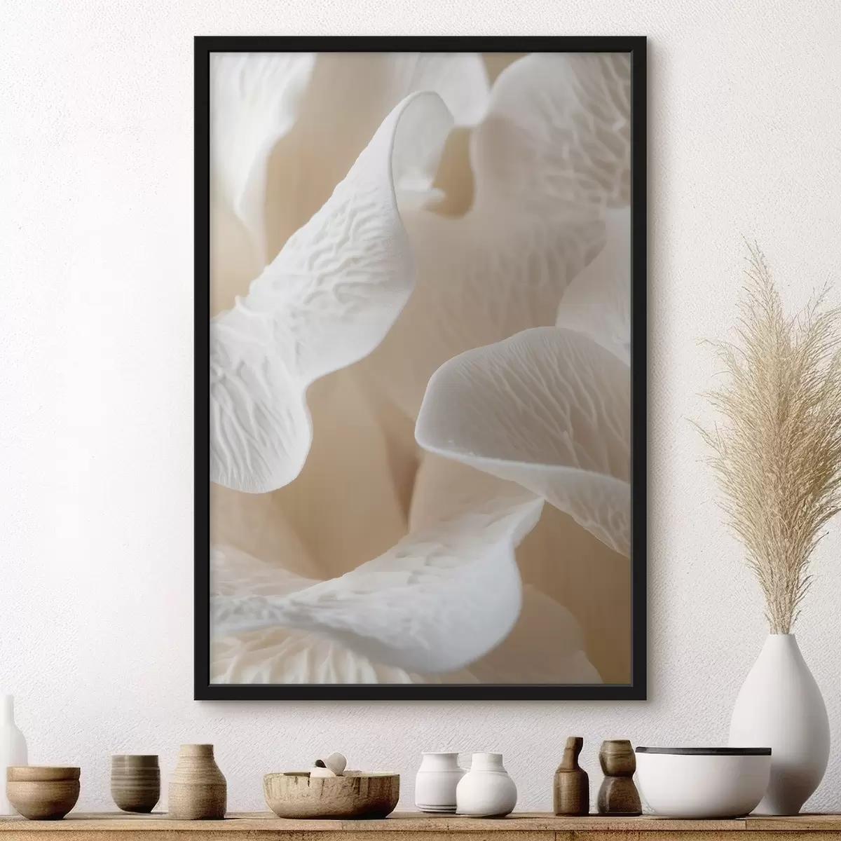 Poster blütenblätter mit Adern in Beigetönen f45703