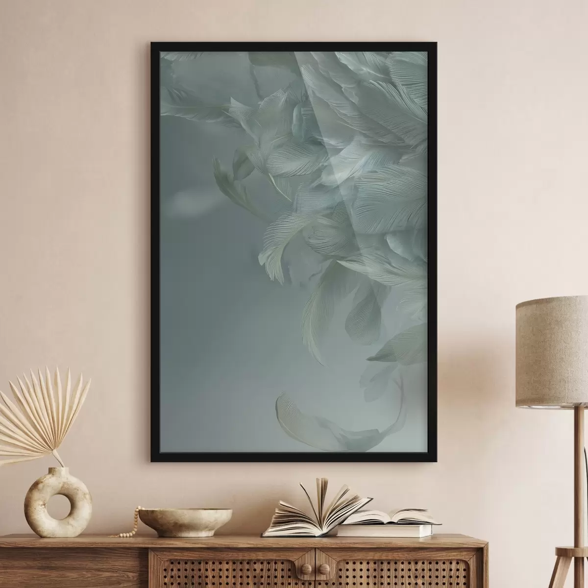 Poster federn in Meeresfarben f45708