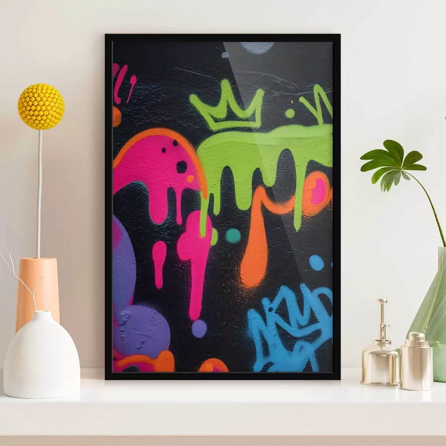 Fototapete leuchtende Straßenkunst auf dunklem Hintergrund f45716