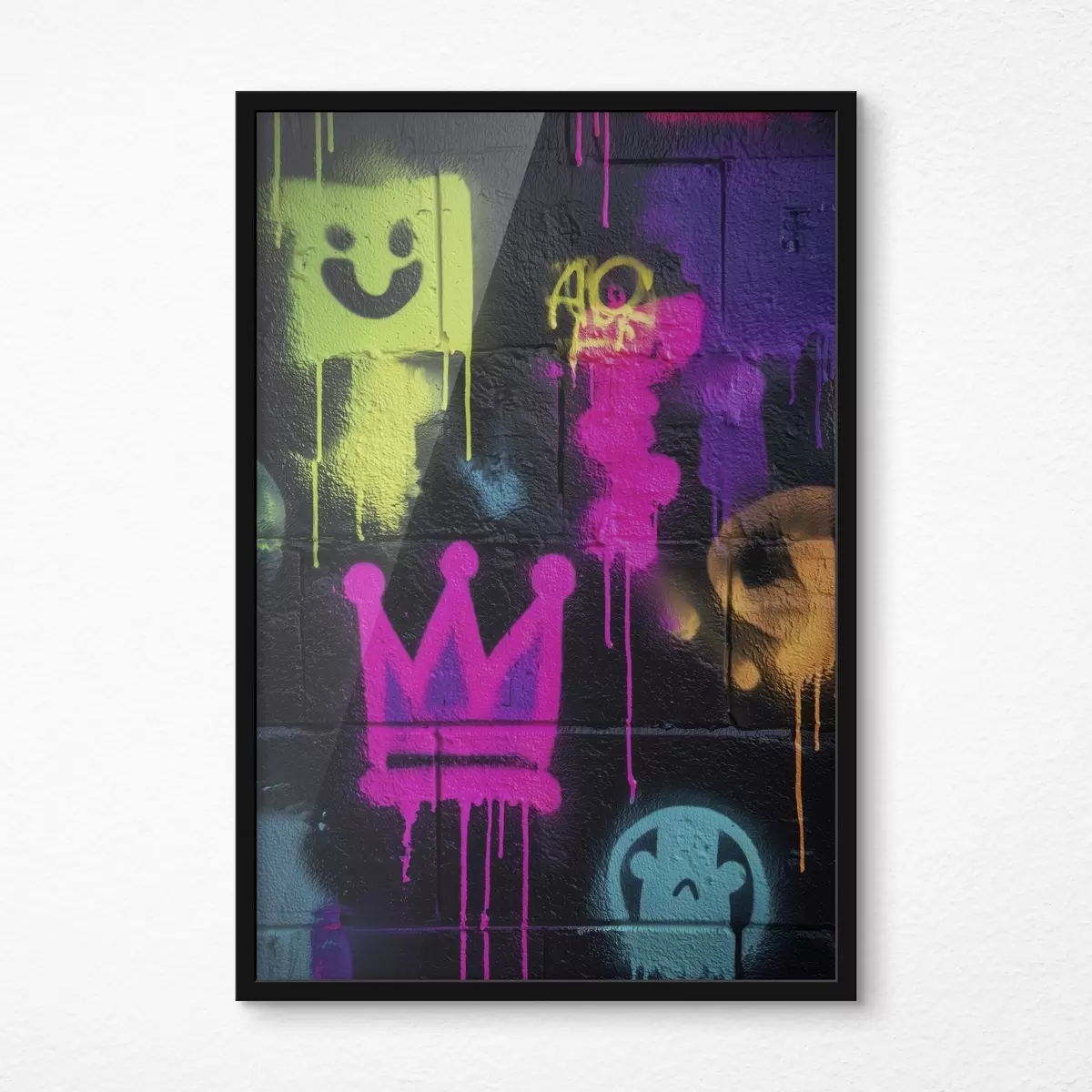 Poster leuchtende Straßenkunst auf dunklem Hintergrund f45717