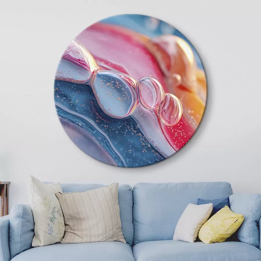 Wandbilder bunte Wellen mit Blasen r45705