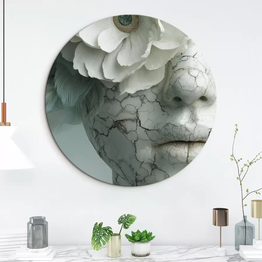 Wandbilder marmorporträt eines Mädchens mit einer Blume r45709