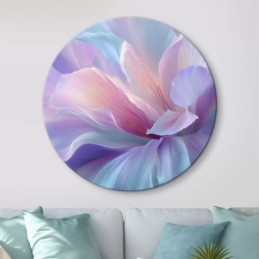 Wandbilder eine zarte Fantasieblume mit Blütenblättern in Violett-, Blau- und Rosatönen. r45710