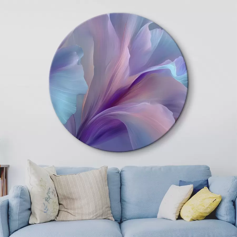 Wandbilder eine zarte Fantasieblume mit Blütenblättern in Violett-, Blau- und Rosatönen. r45711