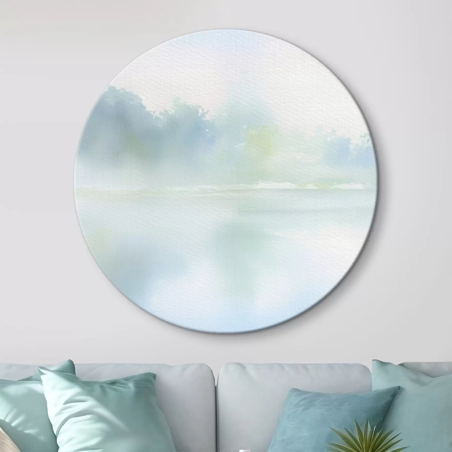 Wandbilder aquarellsee in Blautönen r45714