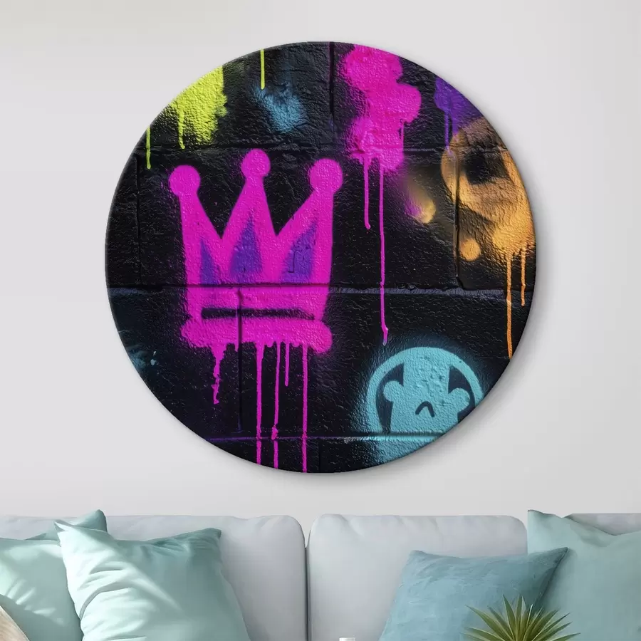 Wandbilder leuchtende Straßenkunst auf dunklem Hintergrund r45717