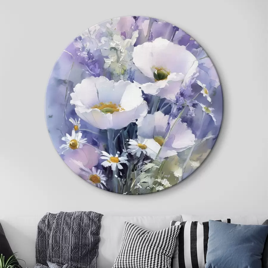 Wandbilder aquarellstrauß in Lila- und Weißtönen r45720