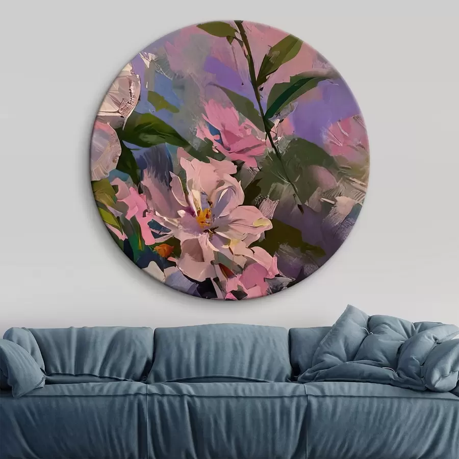 Wandbilder rosa Blumen im Stil eines Ölgemäldes r45724