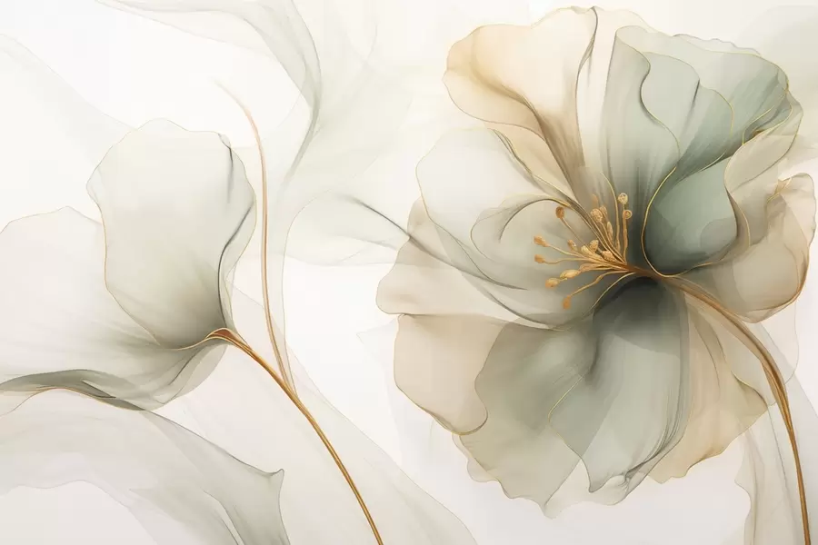 Fototapete Zarte Blume mit durchscheinenden Blütenblättern w04553