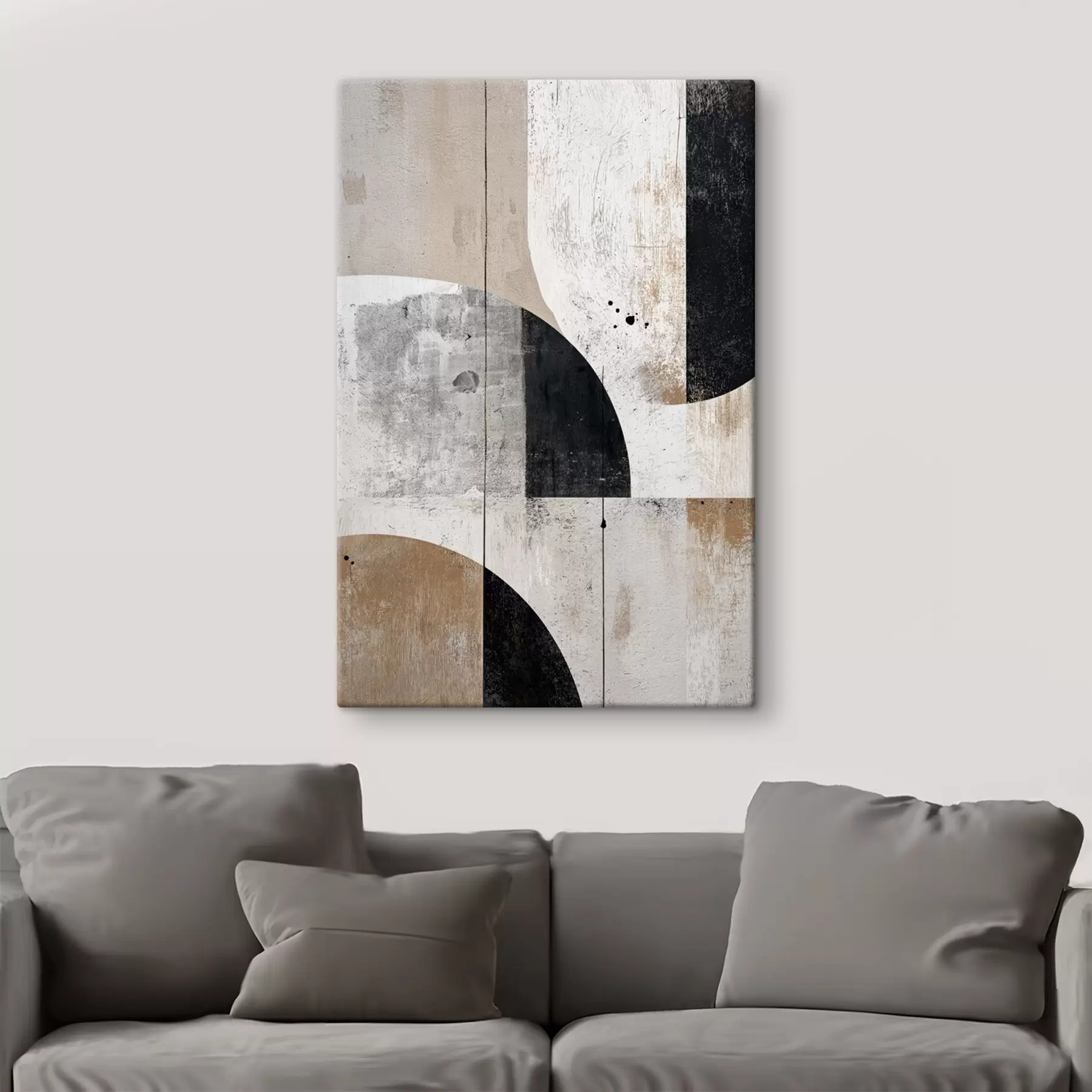 Wandbilder Geometrische Formen in Grau- und Beigetönen s45812