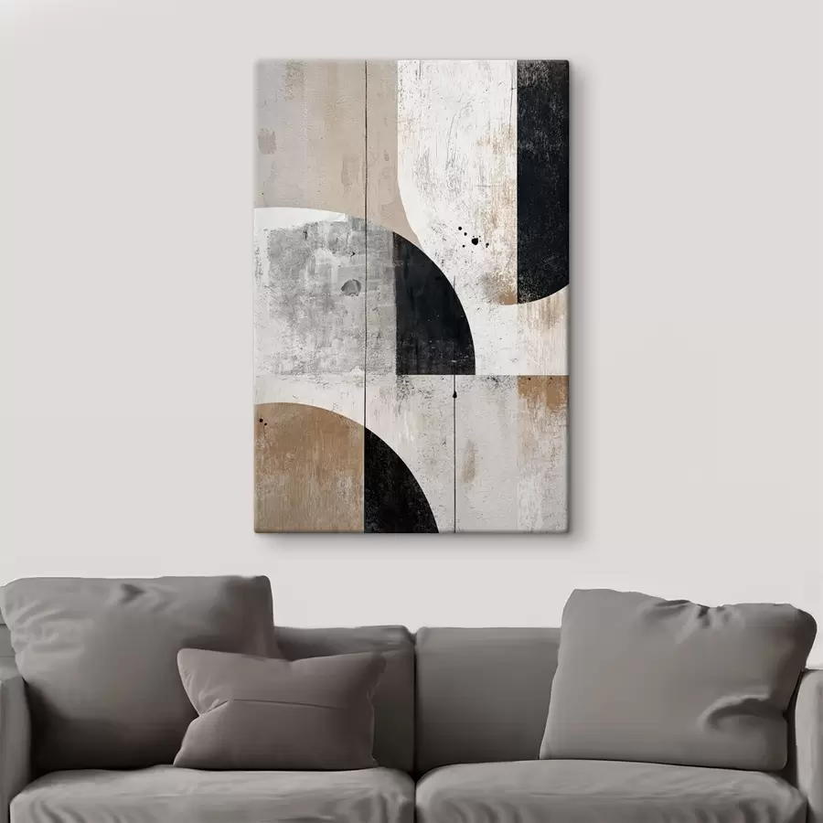 Wandbilder Geometrische Formen in Grau- und Beigetönen s45812