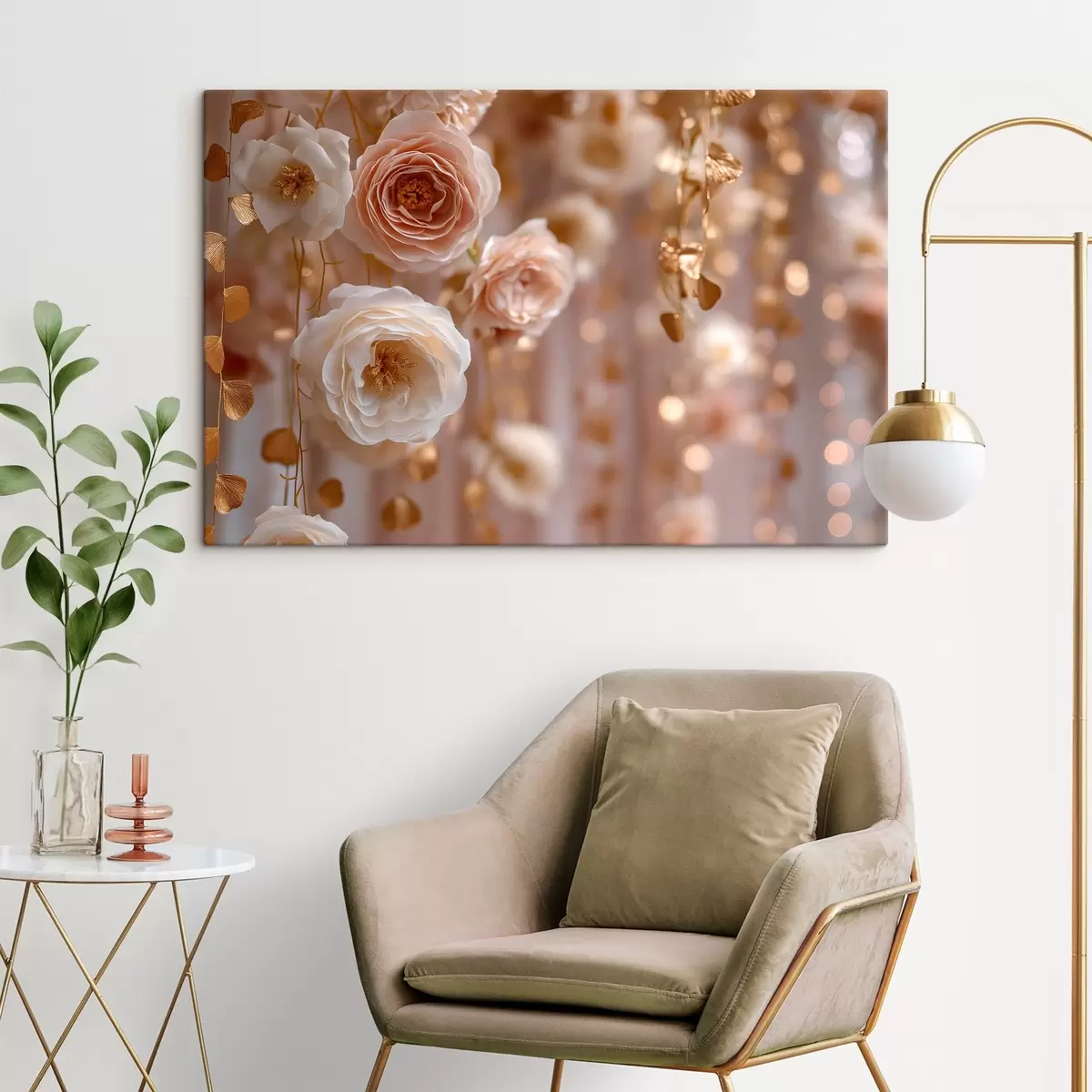 Wandbilder Cremige Rosen mit Akzenten s45824